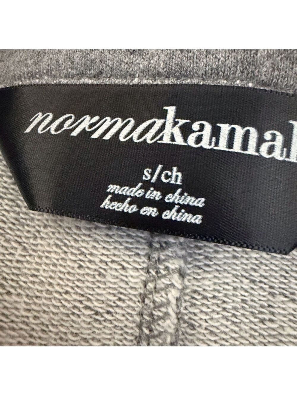 Norma Kamali Gray Sweatshirt Pea Coat Double Breasted Sz S - Picture 7 of 7